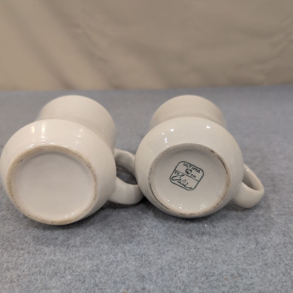Ultima by Mikasa Cream Ceramic Diner Style Coffee Mugs Set of 2 NA307 - Picture 5 of 6